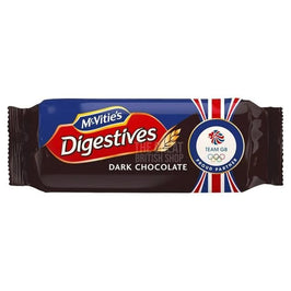 McVitie's Dark Chocolate Digestives 266g: front of the pack showing the wrapped biscuit roll.