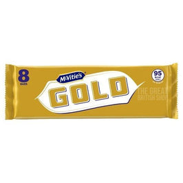 McVitie's Gold 124g: front of the gold wrapper showing 8 bars and 95kcal label.
