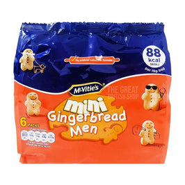 McVitie's Mini Gingerbread Men 6pk: front of the multipack bag showing all 6 packs.