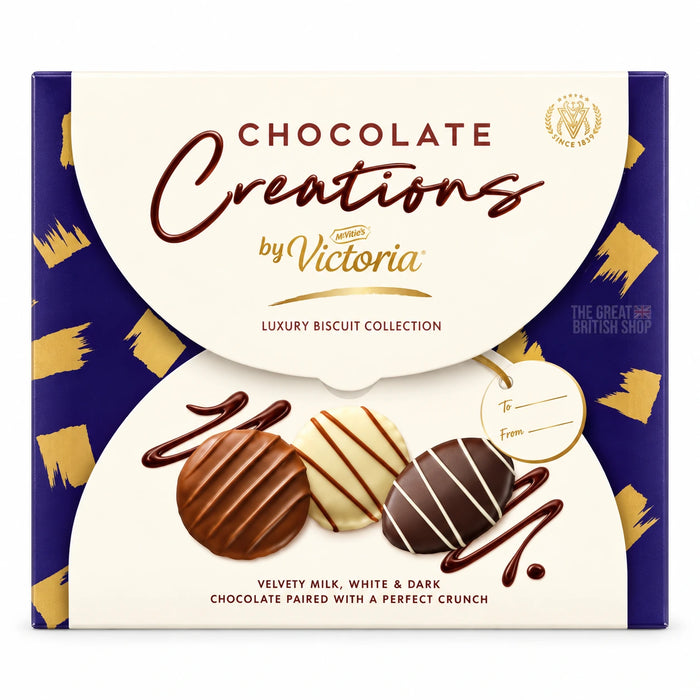Mcvitie's Victoria Chocolate Creations - 307g, front view of the UK packaging