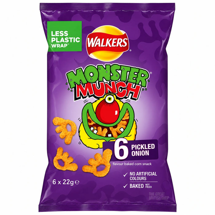 Monster Munch Pickled Onion - 6 Pack, front view of the product packaging