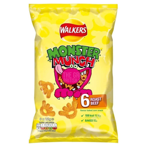 Monster Munch Roast Beef - 6pk imported British grocery product available in Canada