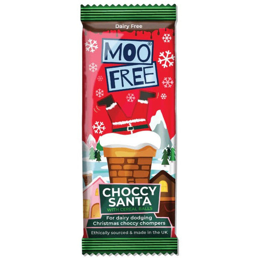 Moo Free Gluten & Dairy Free Chocolate Santa Bar - 30g imported British grocery product available in Canada