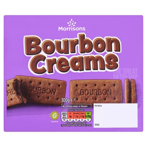 Morrisons Bourbon Creams - 300g imported British grocery product available in Canada