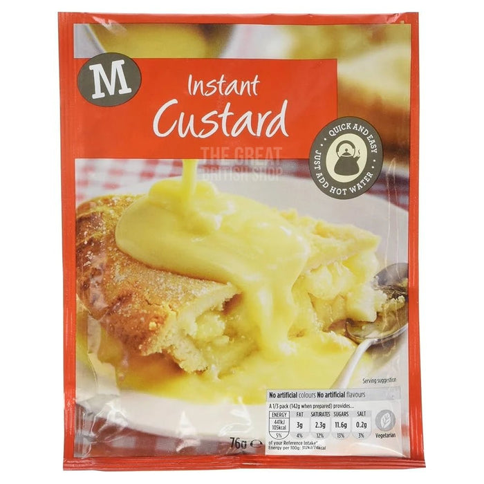 Morrisons Instant Custard - 76g imported British grocery product available in Canada