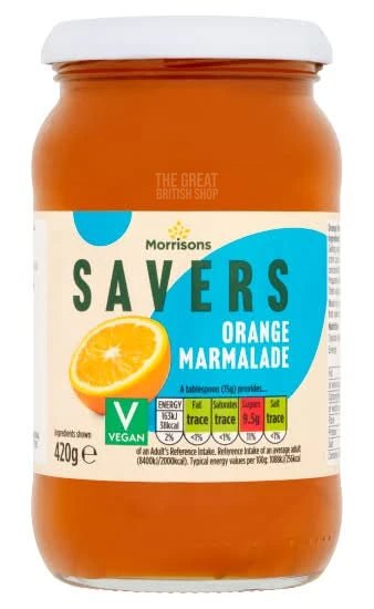 Morrisons Savers Marmalade - 420g imported British grocery product available in Canada