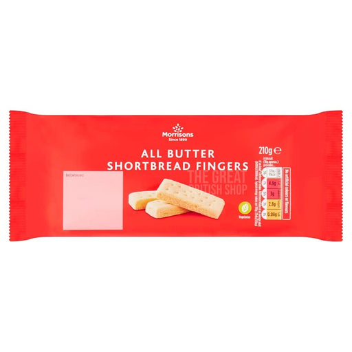 Morrisons Shortbread Fingers - 210g imported British grocery product available in Canada
