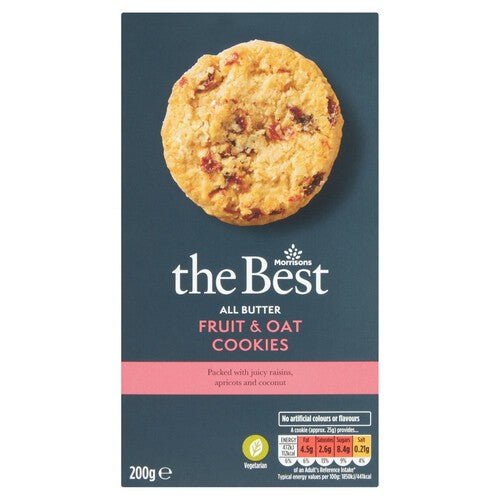 Morrisons The Best All Butter Fruit & Oat Biscuit - 200g | British Store Online | The Great British Shop