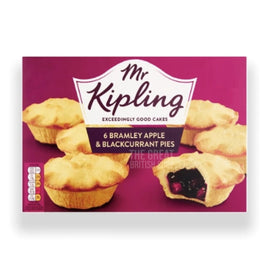 Mr Kipling Apple and Blackcurrant Pies - 6 Pack, front view of the product packaging