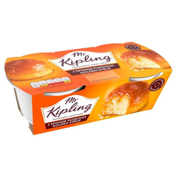 Mr Kipling Golden Syrup Sponge Puddings - 2 Pack imported British grocery product available in Canada