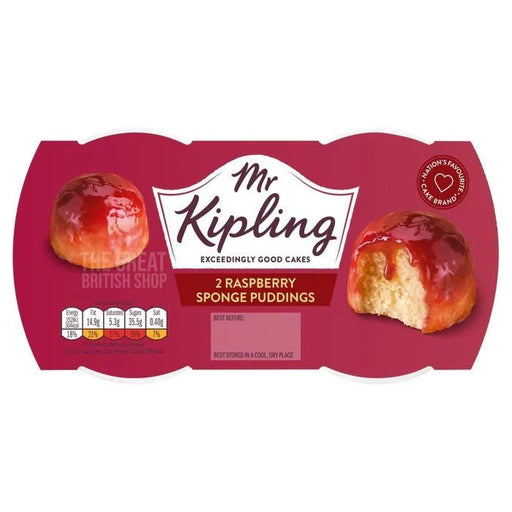 Mr Kipling Raspberry Sponge Puddings - 2 Pack imported British grocery product available in Canada
