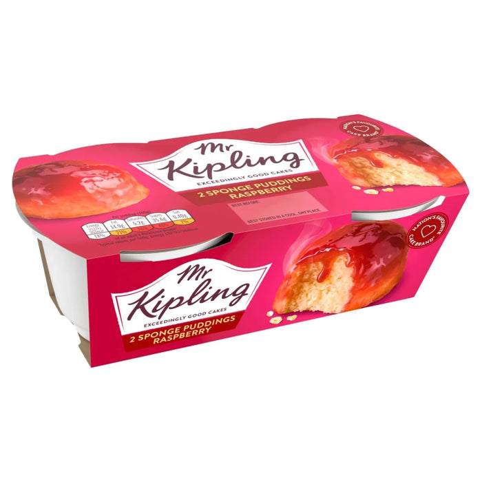 Mr Kipling Raspberry Sponge Puddings - 2 Pack imported British grocery product available in Canada