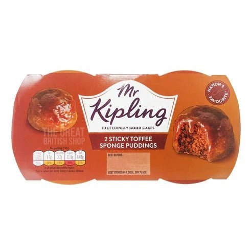 Mr Kipling Sticky Toffee Sponge Puddings - 2 Pack imported British grocery product available in Canada