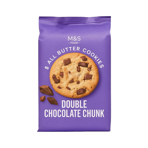 M&S All Butter Double Chocolate Chunk Cookies - 200g imported British grocery product available in Canada
