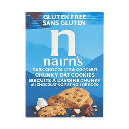 Nairn's Dark Chocolate & Coconut Chunky Oat Cookies 160g, front of the box