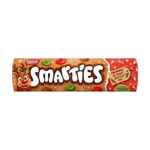 Nestlé Smarties Giant Reindeer Tube - 120g imported British grocery product available in Canada