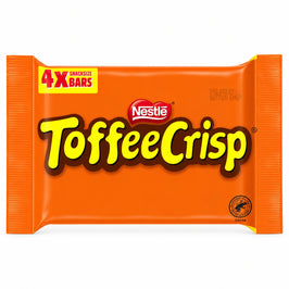 Nestle Toffee Crisp 4 Pack - 124g, front view of the UK packaging