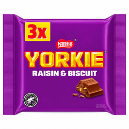 Nestle Yorkie Raisin & Biscuit- 3 pack, front view of the product packaging