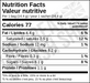 Nutrition facts label
