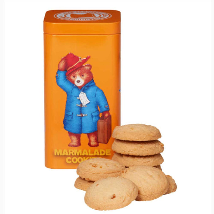 Paddington Bear Tin With Marmalade Cookies, Breakfast Tea & Vegan Jelly Sweets - 100g | British Store Online | The Great British Shop
