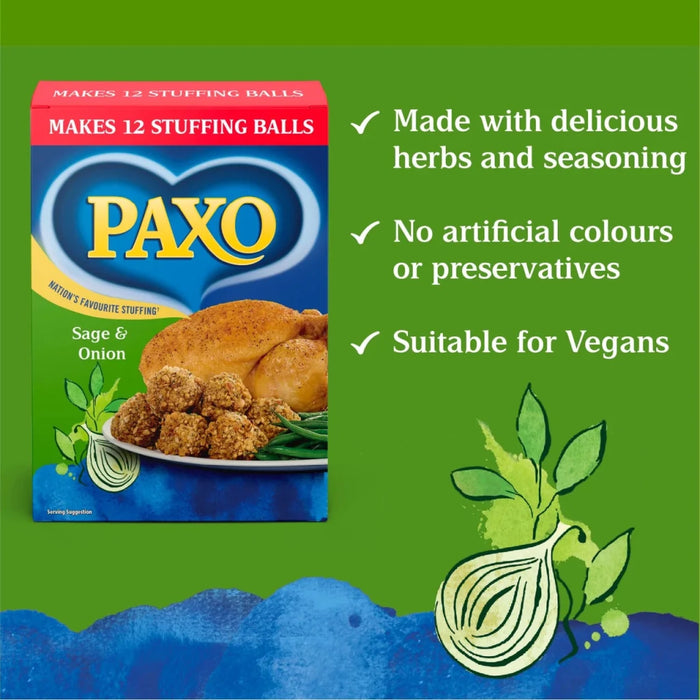 Paxo Sage & Onion Stuffing - 170g imported British grocery product available in Canada