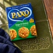 Paxo Sage & Onion Stuffing 170g photographed from above on olive glazed kitchen tiles with The Great British Shop logo moulded into the main surface