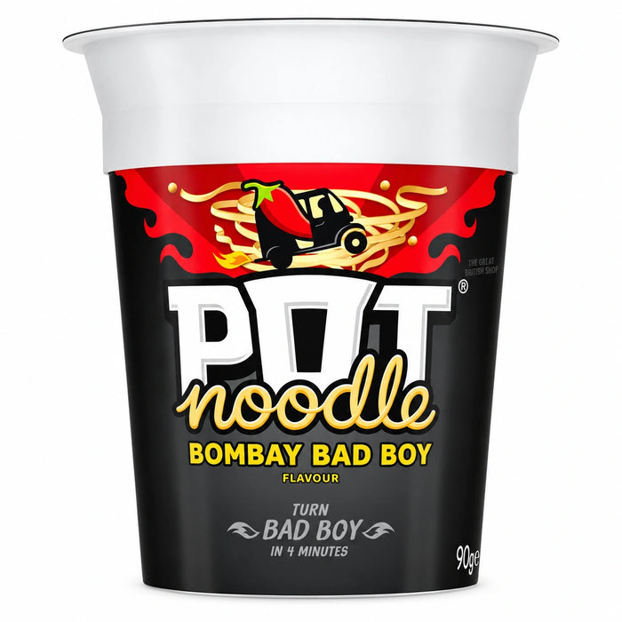 Pot Noodle Bombay Bad Boy - 90g, front view of the product packaging
