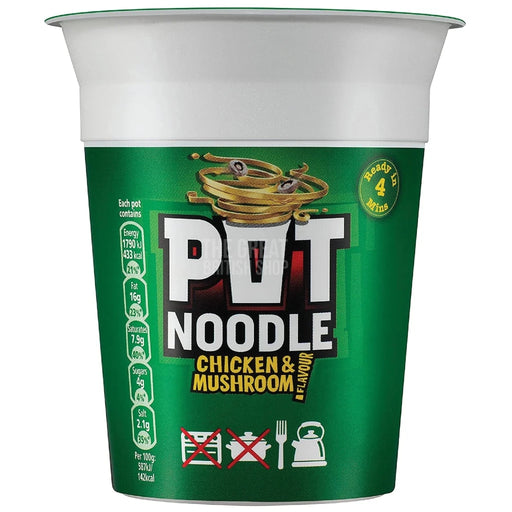Pot Noodle Chicken & Mushroom - 90g imported British grocery product available in Canada