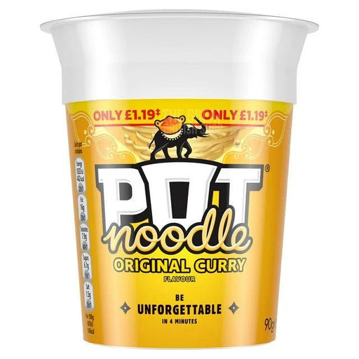 Pot Noodle Original Curry - 90g imported British grocery product available in Canada