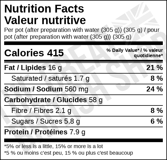 Pot Noodle Original Curry - 90g imported British grocery product available in Canada