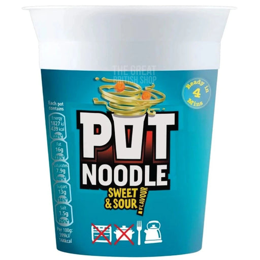 Pot Noodle Sweet & Sour - 90g imported British grocery product available in Canada