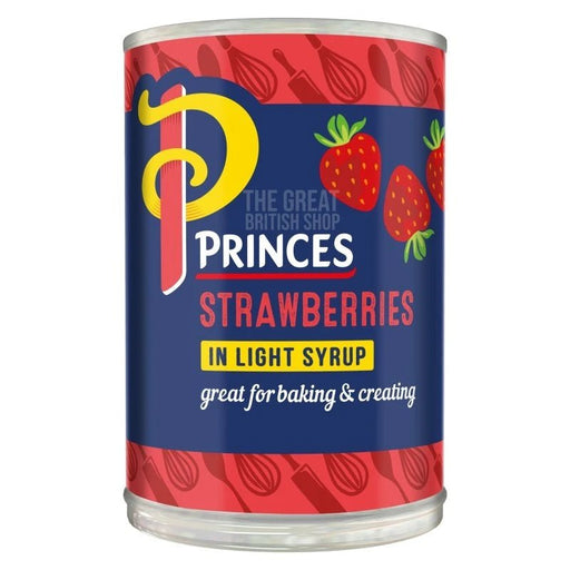 Princes Strawberries in Light Syrup - 420g imported British grocery product available in Canada