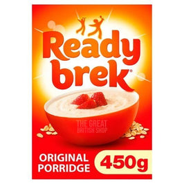 Ready Brek Original Smooth Porridge Oats 450g: front of the box showing a bowl of porridge with strawberries.