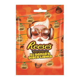 Reese's DJ Santa's Disco Lights Peanut Butter Cups 62g: front of the orange pack showing DJ Santa.