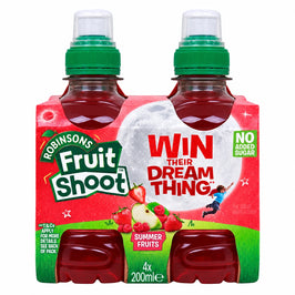 Robinsons Fruit Shoot Summer Fruits - 4 Pack, front view of the product packaging