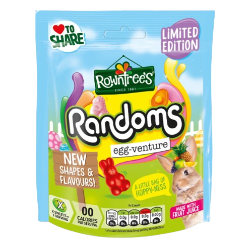 Rowntree's Randoms Spring Pouch - 130g imported British grocery product available in Canada