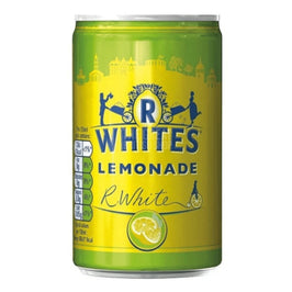 R.White's Lemonade 330ml, the front of the can showing the logo and nutrition panel.