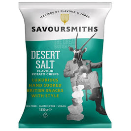 Savoursmiths Desert Salt Flavour Potato Crisps 150g: front of the pack showing an antelope in a suit.