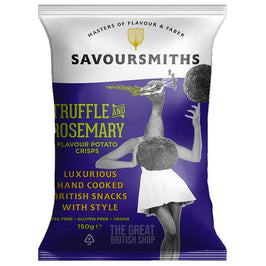 Savoursmiths Truffle & Rosemary Flavour Potato Crisps 150g: front of the purple pack.