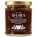 Shaws Caramelised Red Onion Chutney With Balsamic 195g, front view of the original product packaging.