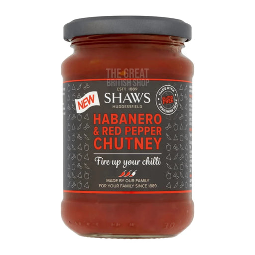 Shaws Habanero & Red Pepper Chutney - 300g imported British grocery product available in Canada