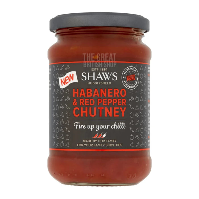 Shaws Habanero & Red Pepper Chutney - 300g imported British grocery product available in Canada