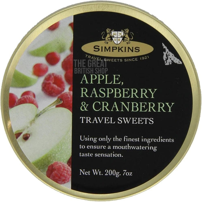 Simpkins Apple, Raspberry & Cranberry - 200g imported British grocery product available in Canada
