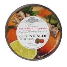 Simpkins Citrus Ginger Sugar Free - 175g imported British grocery product available in Canada