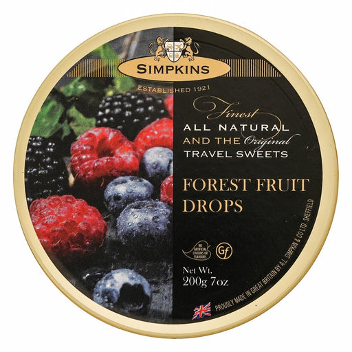 Simpkins Forest Fruits Travel Tin - 200g | British Store Online | The Great British Shop