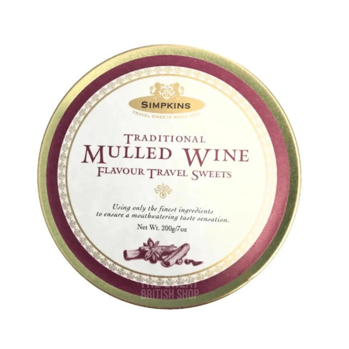Simpkins Mulled Wine Travel Sweets - 200g imported British grocery product available in Canada