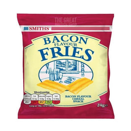 Smiths Bacon Fries 24g: front of the pack showing the fries illustration and nutrition panel.
