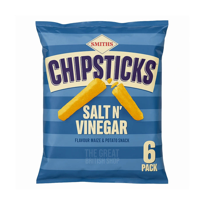Smiths Chipsticks Salt and Vinegar 6pk - The Great British Shop