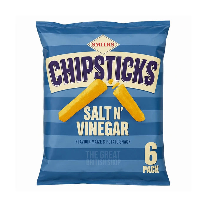 Smiths Salt & Vinegar Chipsticks - 6 pack imported British grocery product available in Canada