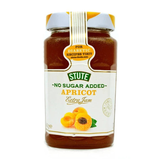 Stute No Added Sugar Apricot Jam - 430g imported British grocery product available in Canada
